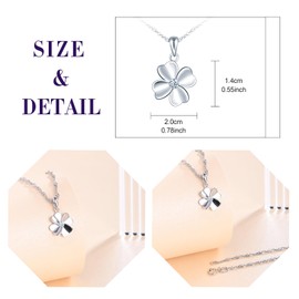 feilok Women's Necklace with Lucky Charm Clover Chain Four Leaf Pendant Made of 925 Silver Necklace for Women Valentine's Day Mother's Day, Cubic Zirconia