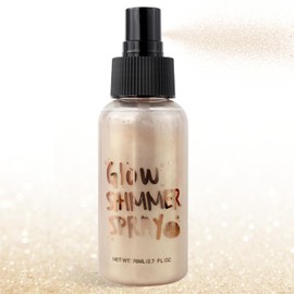 Glitter Spray for Hair and Body, Glitter Body Spray,Moisturizing Body Shimmer Luminizer, Quick-Drying Waterproofing Highlighter Powder Spray Suitable for Stage Makeup, Festival Rave 2.6 fl Oz