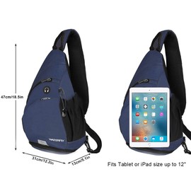 WATERFLY Sling Bag Sling Backpack Crossbody Shoulder Bag for Men Women Traveling Cycling Hiking Daypack (Large)