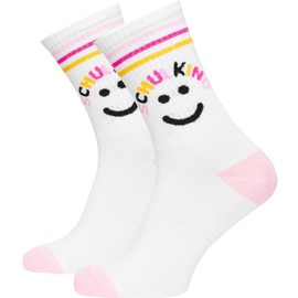 TODO 2025 School Child Socks Boys and Girls 28-32, 33-37 First Day of School Gift Socks School Child School Cone Sports Lessons, Schulkind - White-Pink