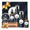 Kit De Crecimiento De Barba: Kit De Cuidado De Barba De 7 Pi