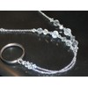 Eyeglass Chain Clear Crystal Faceted with RING "Mary" Glass 28