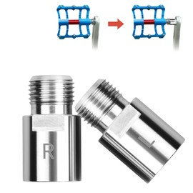Vesaneae 1 Pair Chrome-Molybdenum Steel Bicycle Pedal Extender,20 mm Bicycle Foot Pedal Spacer with L and R markings,Adapter for foot pedal extensions,for Mountain,Folding,Racing Bikes