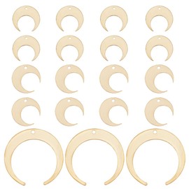 BENECREAT 48Pcs Brass Crescent Moon Charms, Gold Metal Flake Charms Ornaments with Holes for DIY Jewelry Making Findings, Hole: 1.2mm