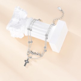 ONEFINITY Cross Bracelet S925 Sterling Faith Cross Bracelets Christian Religious Cross Jewelry Gifts for Women