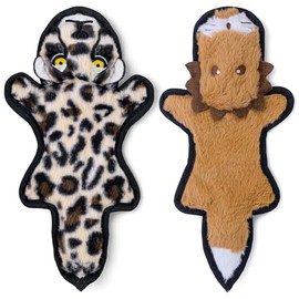 SHARLOVY No Stuffing Dog Toys Crinkle Squeaky, Long Lasting Chews for Aggressive, Durable Plush Dog Puppy Chew Toys for Teething, with 6 Tough Layers 