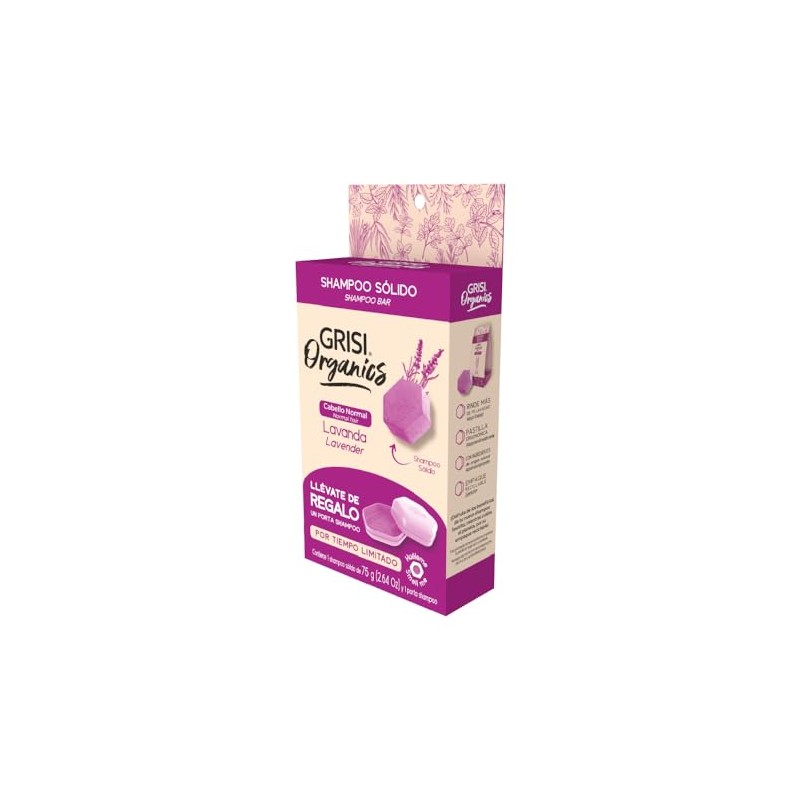 Shampoo Sólido de Lavanda para Cabello Normal, 75gr