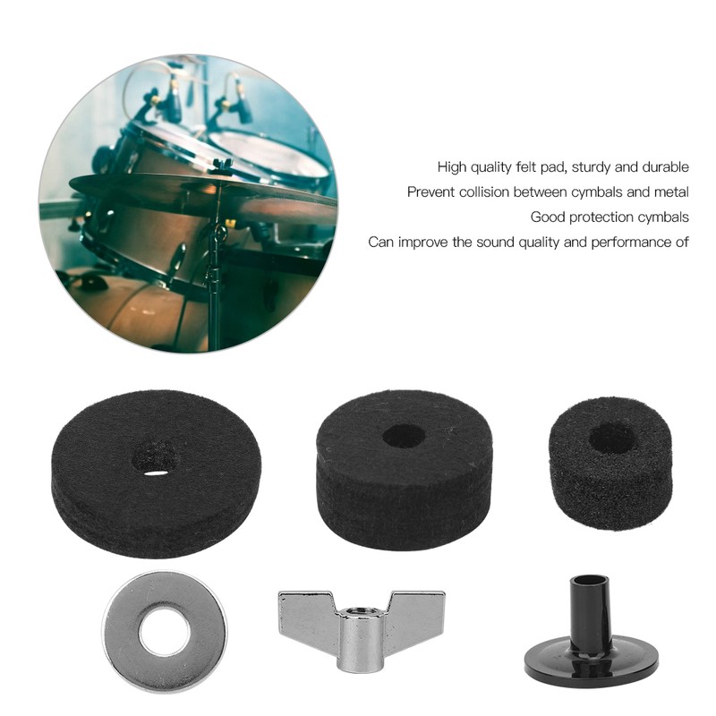 21PCS Drum Set Cymbal Anti-Skid Felt Pad Sleeve Disc Nut
