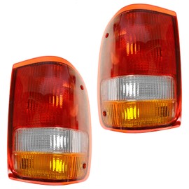 TRQ 2 Piece Driver & Passenger Side Tail Light Assembly Set Compatible with 1993-1997 Ford Ranger FO2800110 FO2801110