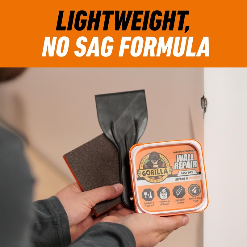 Gorilla Wall Repair Kit Featuring Gorilla Heavy Duty Wall Repair