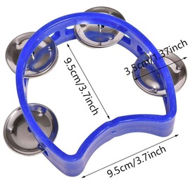 8 pcs Percussion Tambourine Hand Bell Mini Plastic Held Tambourines Half Moon Adults with Metal Jingles Jingle Musical Toys Rhythm Instruments for Boys Girls Kinder Garten Party Family Gatherings