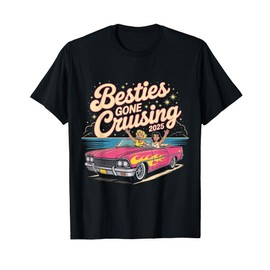 Besties Gone Cruising 2025 Girls Matching Women Cruise Quote T-Shirt