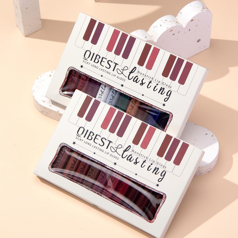 12 Colors Matte Liquid Lipstick Set Velvety Lip Gloss Lip