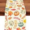 FurniGift Pumpkin Buffalo Plaid Fall Table Runner, Fall Maple Leaves