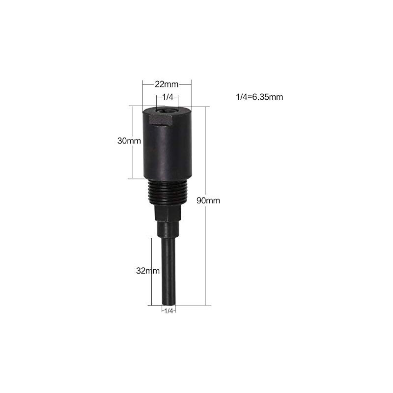 tooloflife 1/4" 1/2" Shank Router Bit Collet Extension Router Rod