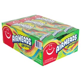 Airheads Xtremes Belts Holiday Candy, Chewy Candy Package, Christmas Stocking Stuffers for Adults & Kids, Rainbow Berry Fruit Flavor Artificially Flavored, 2 Ounces (18-Pack)