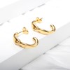 JINHUI Thin Twisted Gold Hoop Earrings for Women, 18k Gold