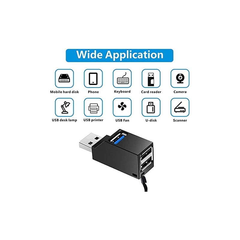 WADY USB 3.0 Hub, 3 Port Mini Portable Fast High