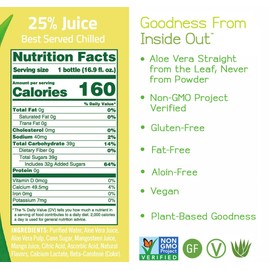 ALO Aloe Vera Juice Drink | ALLURE - Mangosteen + Mango | 16.9 fl oz, Pack of 12 | Plant-Based Drink with Real Aloe Pulp