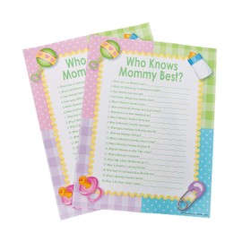 Fun Express Who Knows Mommy Best Baby Shower Game – Interactive and Engaging Mini Game for Baby Shower Parties – Fun Group Activity for Friends & Family – Perfect for Indoor Entertainment – 24 Pieces