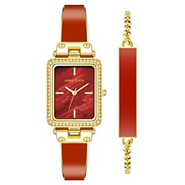 Anne Klein Women's Premium Crystal Accented Bangle Watch and Bracelet Set, AK/3898
