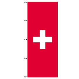 BGFint Switzerland Flag 120 x 300 cm Flag Switzerland National Flag Fabric 110 g/m² for Flagpoles with Boom