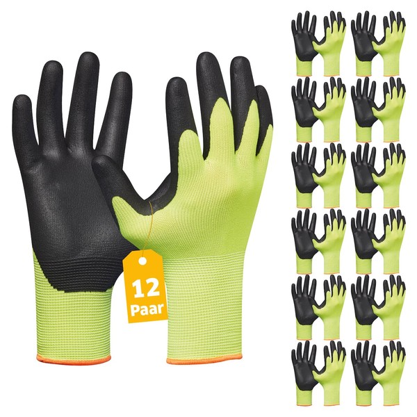 Gebol Eco Flex Yellow Work Gloves with Breathable Nitrile Blast