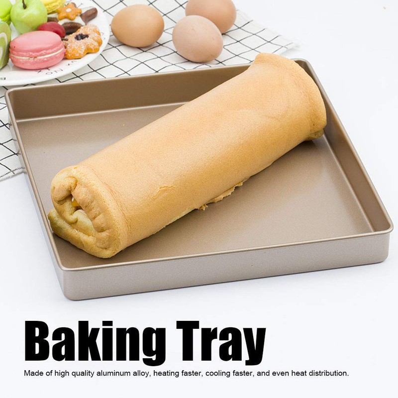 28x28x3cm DIY baking Tray gold Aluminum Alloy square shape Non-stick