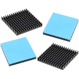 Easycargo 40mm Heatsink Kit 40mmx40mmx5mm + 3M8810 Thermal Conductive Adhesive Tape, Cooler Aluminium Heat Sink for Cooling 3D Printers Stepper Motor TEC1-12706 Thermoelectric Peltier Cooler 40x40x5mm