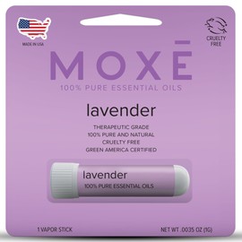MOXE MOXE Lavender Essential Oil Nasal Inhaler, Therapeutic No-Mess Aromatherapy, Relaxation, Naturally Calming, Before Sleep Routine, Uplifts Mood, Pure and Undiluted, Made in USA (1 Pack)