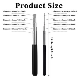 2 Pack Coil Jig Tool Set, Stainless Steel Micro 1.5mm-10mm Wire Looping Winding Rod, Wire Looping Wrapping Step Mandrel, 10 Sizes Round Multi Jump Ring Mandrel Wire Looping Rods Forming Rings Tool