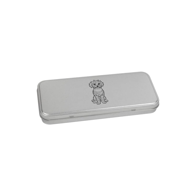 Azeeda 'Cavapoo' Metal Hinged Stationery Tin/Storage Box (TT00227047)