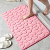 Embossed Pebble Microfiber Bath Mat with Anti-Slip Backing, Soft Floor