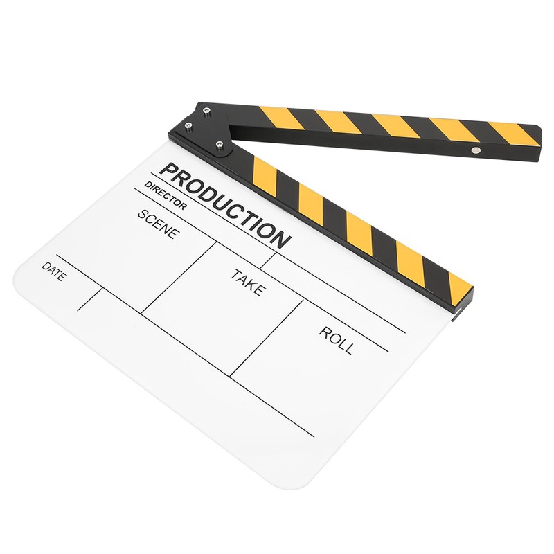 30x25CM Acrylic Clapperboard Director Movie Film BuiltIn Magnet Photography Action