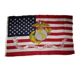 Moon Knives 3x5 USA American Marines USMC Marine Corps EGA Eagle Globe Anchor Flag (80D) - Party Decorations Supplies For Parades - Prime Outside, Garden, Men Cave Decor Flag