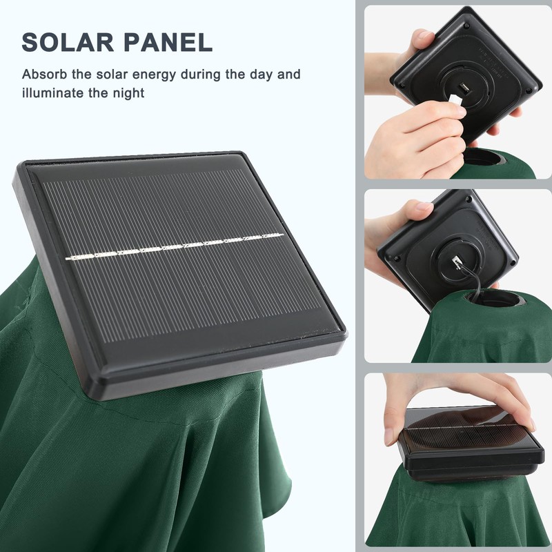 MASTERCANOPY Patio Umbrella with Solar LED Lights (7.5ft,Forest Green)