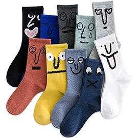 MORSNE Funny socks Novelty Cute Cool Colorful Cotton socks for Women and Men Cozy Gifts,10 pairs set