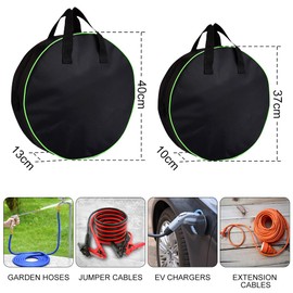 Cartlant 2Pcs EV Cable Bag, Electric Hook Up Cable Organiser Bag Lead Reel Tidy Bag, Waterproof Camping Charging Cable Storage Bag Charger Cable Case for Car, Campervan, Caravan, Motorhome