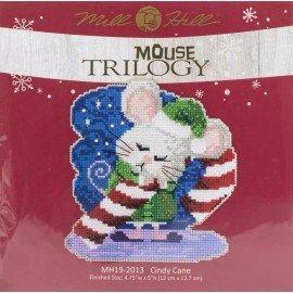 Mill Hill DIY Mill Hill Cindy Cane Mouse Christmas Candy Cane Cross Stitch Ornament Kit