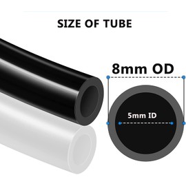 Stubotar Black 10M Polyurethane Hose Pipe 8mm OD*5MM ID PU Air Tubing with 14 Connecter kits and Cutter Flexible & Weather Resistant