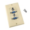 Construct Pro VGA + 3.5mm Dual Audio Wall Plate (Ivory)
