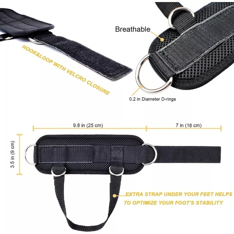 MARZSEFLO Par Grilletes Para Tobillo Con Talonera Gym Abductor Gluteo