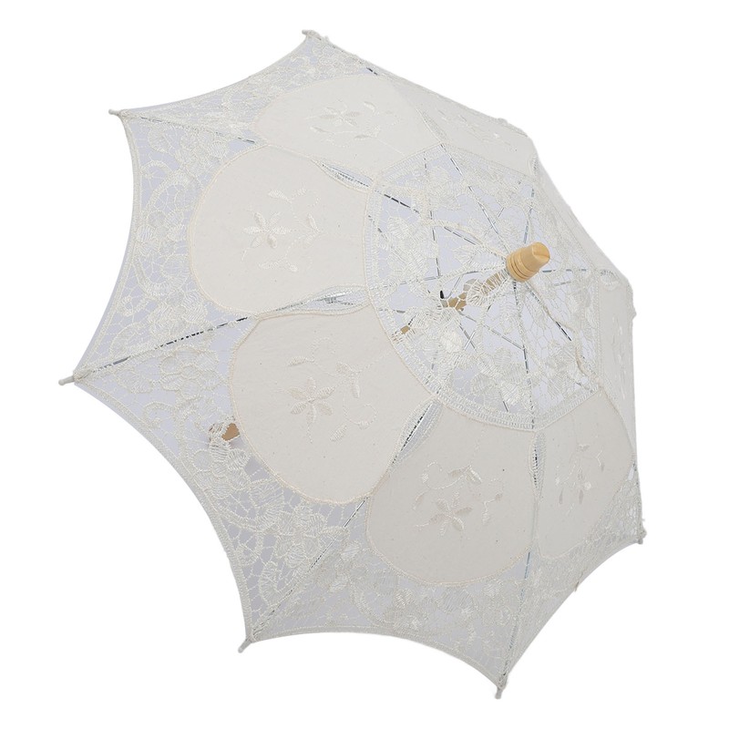 Lace Parasol Umbrella Wedding Bridal Lace Umbrella Decorative Embroidery Flower