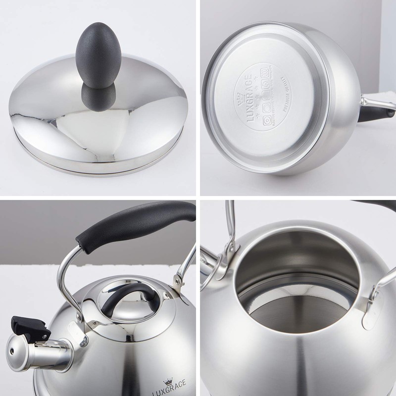 Creative Home 2.6 Qt. Stainless Steel Whistling Tea Kettle Teapot