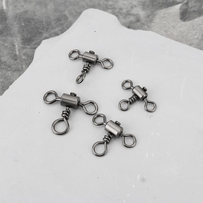 Briny River 50pcs 3 Way Fishing Tackle Swivels 1# 2#