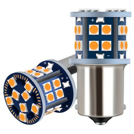 EBAIFUN 12V Amber Yellow 1156 BA15S 1003 1141 7506 1156A 28-Chip LED Bulb Super Bright Replacement for Blinker Light Turn Signal Light Side Marker or DRL Daytime Running Light Tail Light Pack of 2