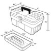 Akro-Mils 09514 ProBox Plastic Toolbox with Removable Tray for Tools,