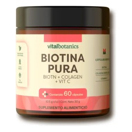 Biotina Pura  Colageno Hidrolizado Con 60 Capsulas Sabor Sin sabor                                                                                    