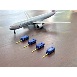 1:400 Model Airport Accessories - 4 Piece "Wide-Body" Pushback TUG Set (Blue)