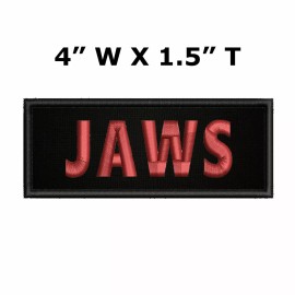 Athena Brands Jaws Shark Horror Movie Embroidered Patch Iron-On Applique Classic Retro Costume